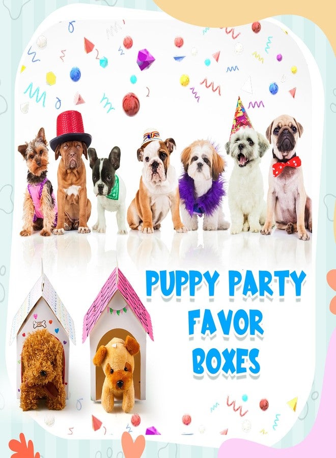 ShinyRelief 24 Pcs Adopt a Puppy Party Favors Bulk 12 Pcs Dog Party Favors Boxes 12 Pieces Mini Plush Dog Stuffed Animals for Birthday Thanksgiving Christmas Decoration Gifts(White) - Image 5